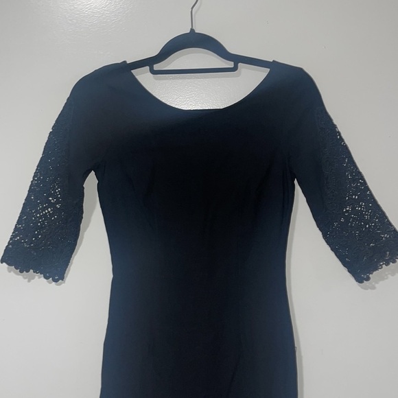Lulus Lace Sheath Dress Medium 3/4 Sleeve Crew Neck - Picture 2 of 11